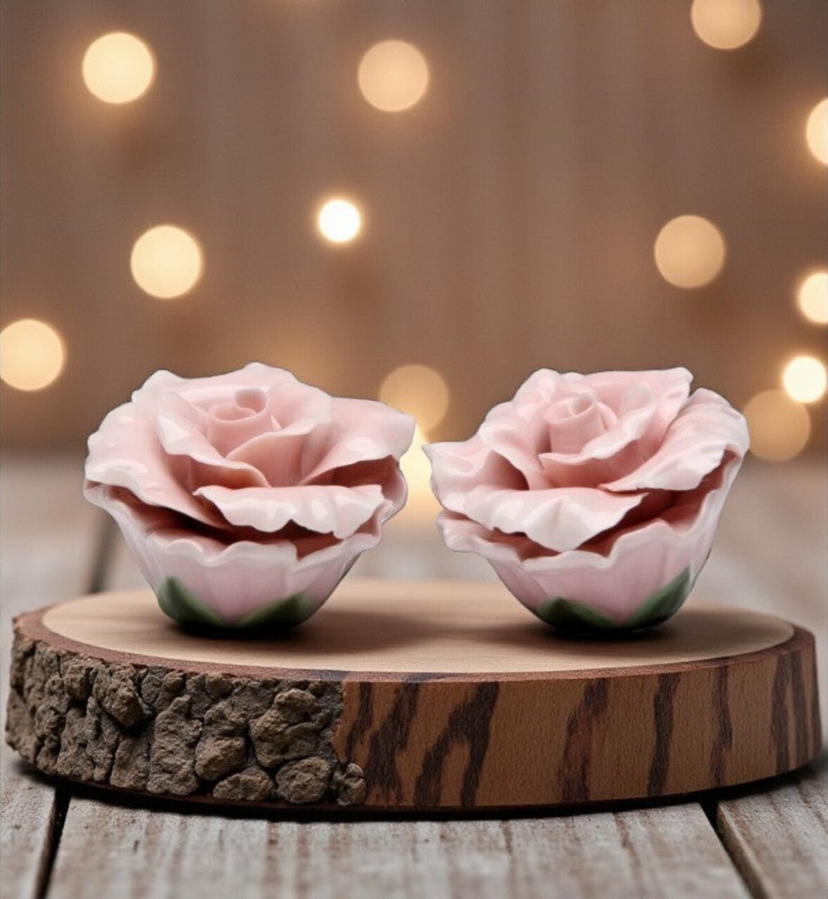 Handcrafted Ceramic Pink Rose Salt and Pepper Shakers, Home Décor, Gift for Her, Gift for Mom, Kitchen Décor, Wedding Decor